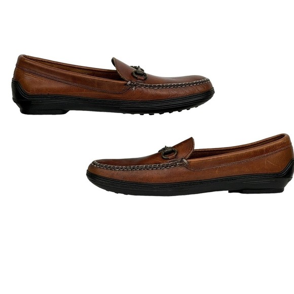 Peter Huber Ascot Brown Leather Classic Horsebit Slip On Driving Loafers Men 9.5 - Picture 3 of 10